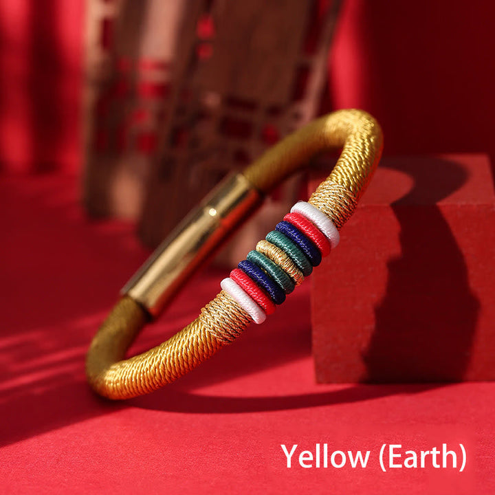 BWOOOH Tibetan Handmade Colorful King Kong Knot Five Elements Luck Braid String Bracele | spiritual healing bracelet