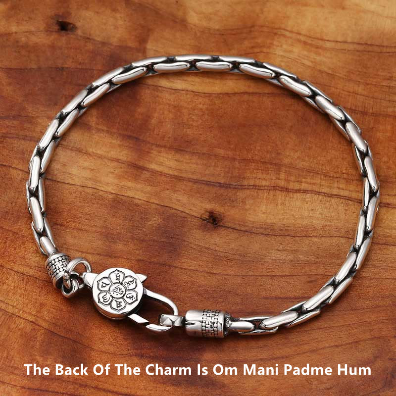 BWOOOH Tibetan Double Dorje Om Mani Padme Hum Buddha Swastika Vajra Strength Bracelet