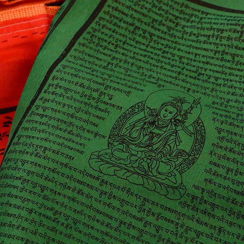 Buddha Stones Tibetan 5 Colors Windhorse Auspicious Outdoor 25 Pcs Prayer Flag