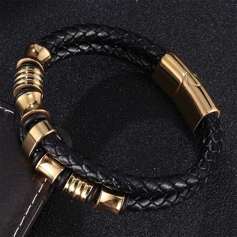 BWOOOH Layered Leather Weave Fortune Bracelet