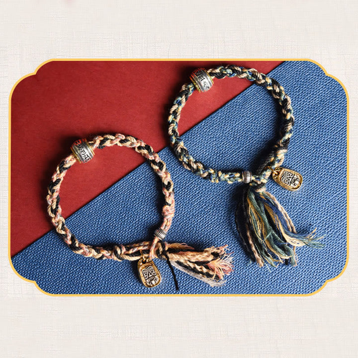 BWOOOH Zakiram Goddess of Wealth Om Mani Padme Hum Peace Handmade Bracelet