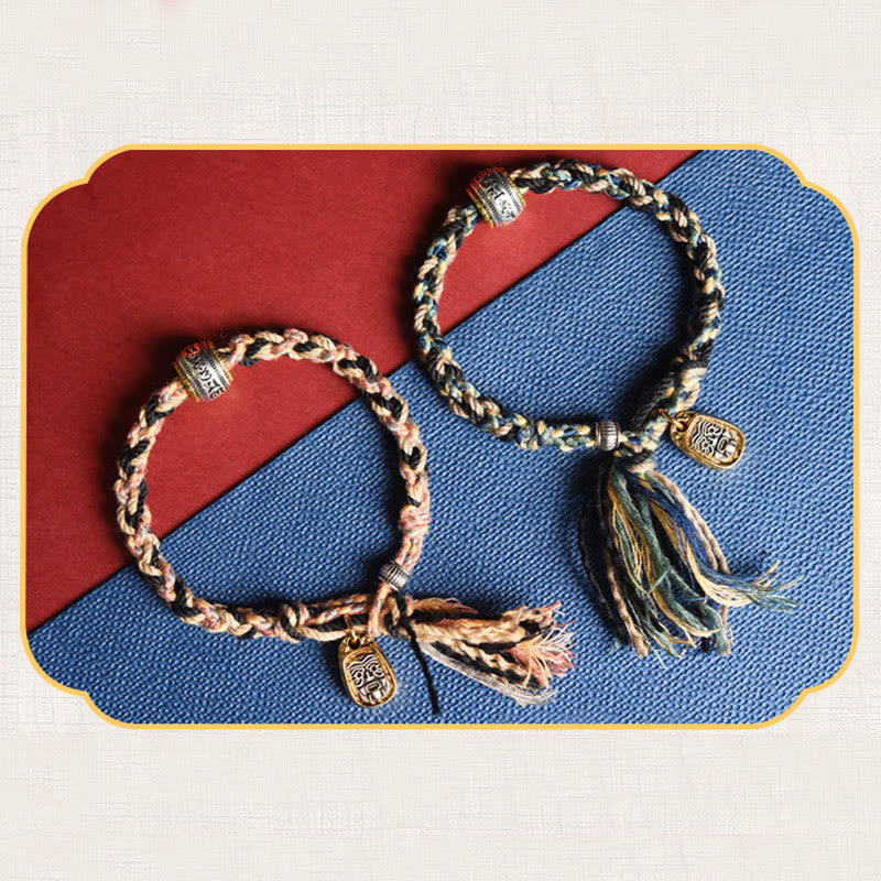 BWOOOH Zakiram Goddess of Wealth Om Mani Padme Hum Peace Handmade Bracelet