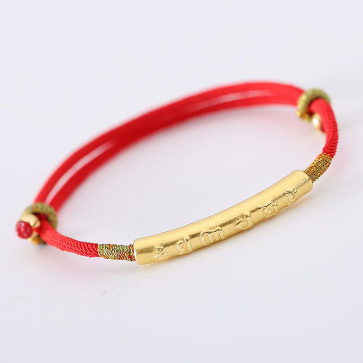 BWOOOH Tibetan Buddhist Handmade Mani Mantra Lucky Red String Bracelet