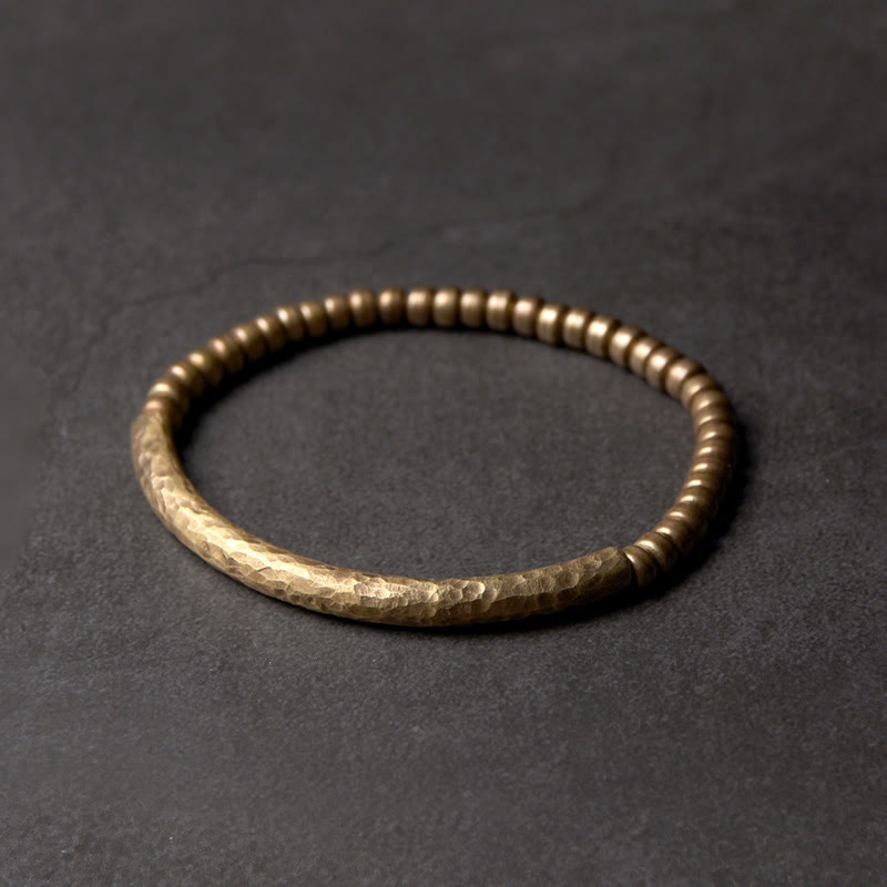 BWOOOH Simple Design Copper Brass Bead Luck Wealth Bracelet