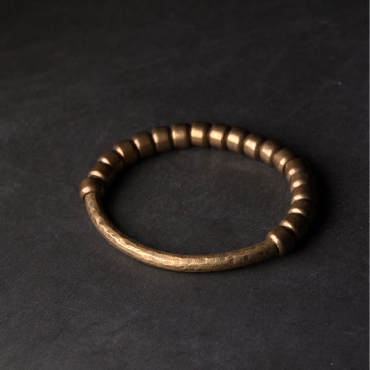 BWOOOH Simple Design Copper Brass Bead Luck Wealth Bracelet