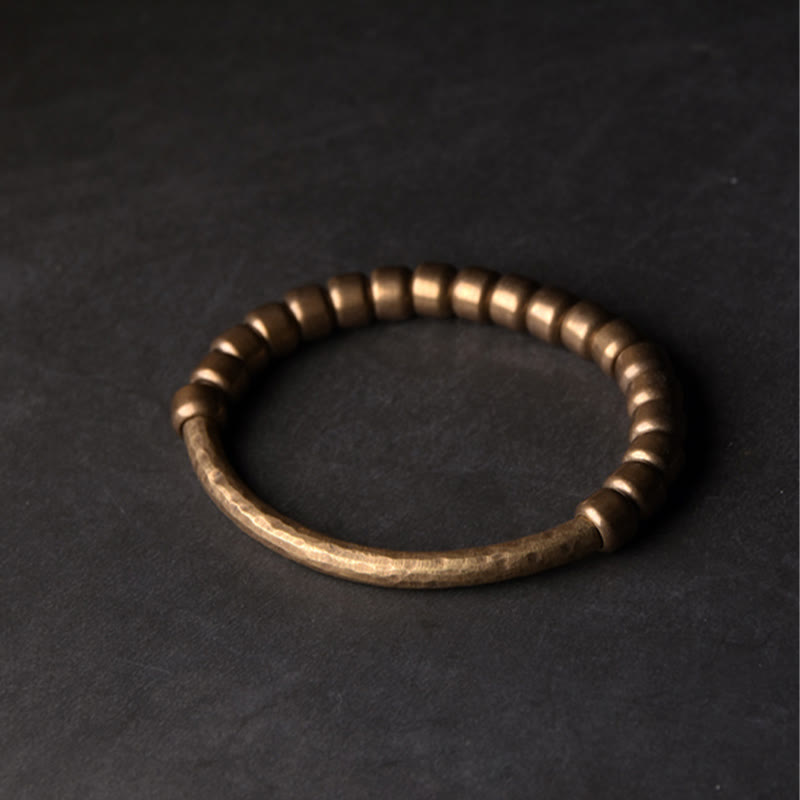 BWOOOH Simple Design Copper Brass Bead Luck Wealth Bracelet