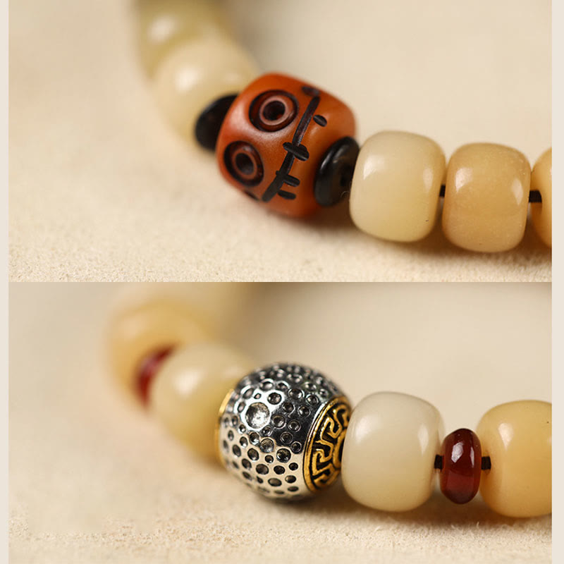 BWOOOH Natural Bodhi Seed The Lord of the Corpse Forest Om Mani Padme Hum Wisdom Bracelet