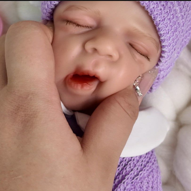 LullabyLove 12-inch Solid Silicone Reborn Baby - Bathable, Flexible Limbs, Realistic Eye Material, Authentic Texture, Sleep Companion Doll