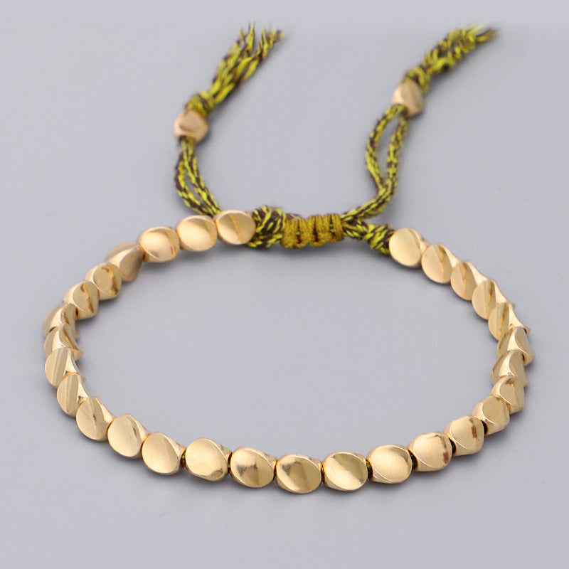 BWOOOH Tibetan Copper Beads Healing Luck Bracelet