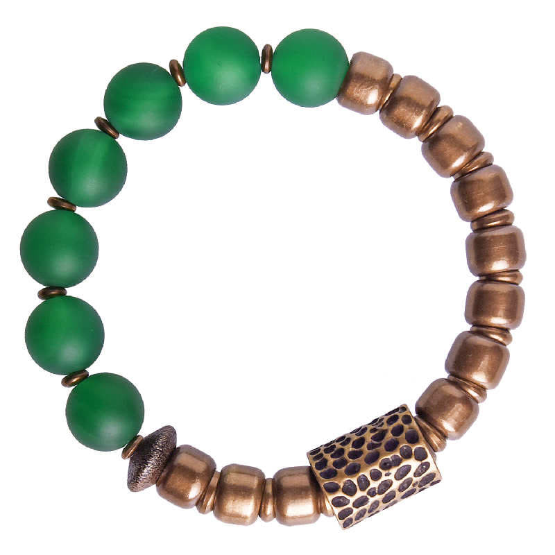 BWOOOH Tibetan Red Agate Green Agate Copper Confidence Fortune Bracelet