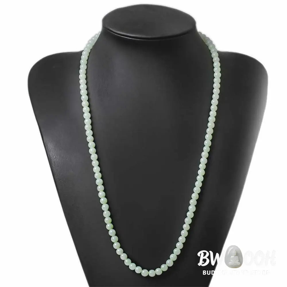 BWOOOH 108-bead Jade Luck Bracelet Mala, handcrafted from natural jade, symbolizing wealth, prosperity, and business success for meditation and abundance. - View 13