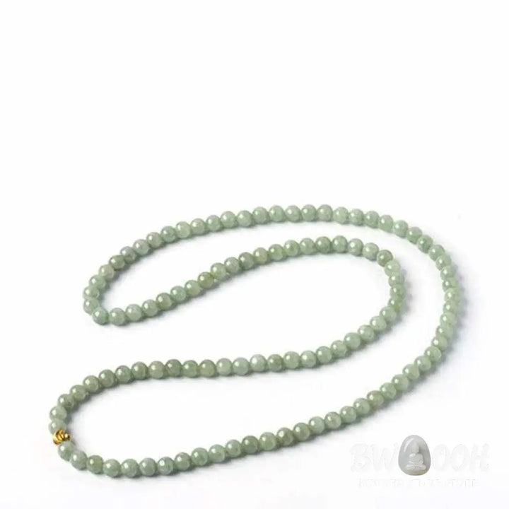 BWOOOH 108-bead Jade Luck Bracelet Mala, handcrafted from natural jade, symbolizing wealth, prosperity, and business success for meditation and abundance. - View 11