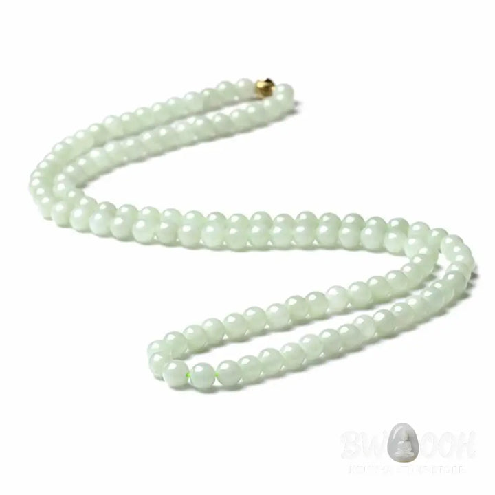 BWOOOH 108-bead Jade Luck Bracelet Mala, handcrafted from natural jade, symbolizing wealth, prosperity, and business success for meditation and abundance. - View 12
