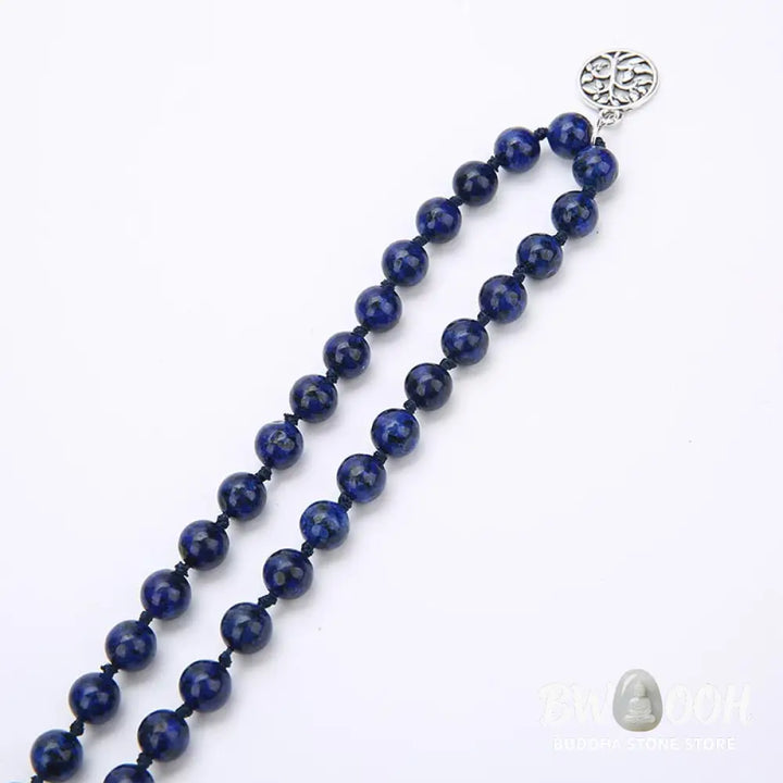 Authentic BWOOOH 108 Mala Beads Prayer Yoga Meditation Necklace resting gracefully for spiritual practice - View 9