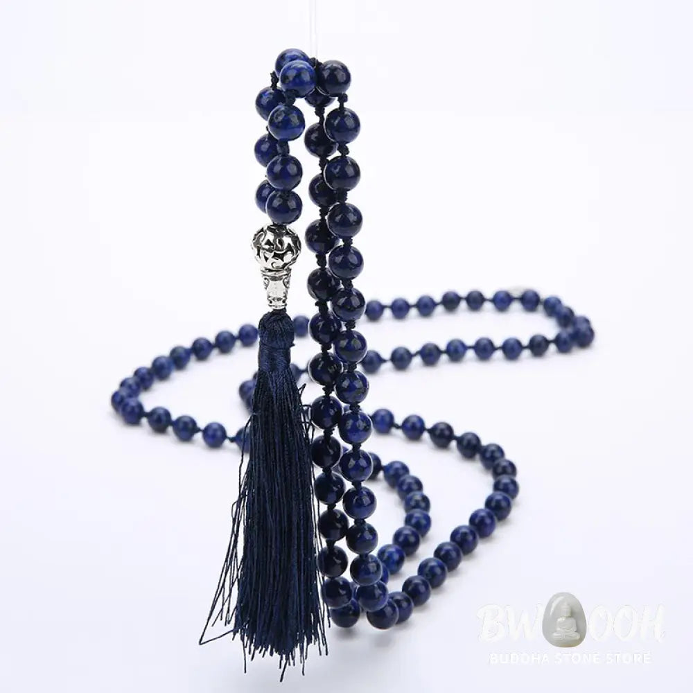 Authentic BWOOOH 108 Mala Beads Prayer Yoga Meditation Necklace resting gracefully for spiritual practice - View 8