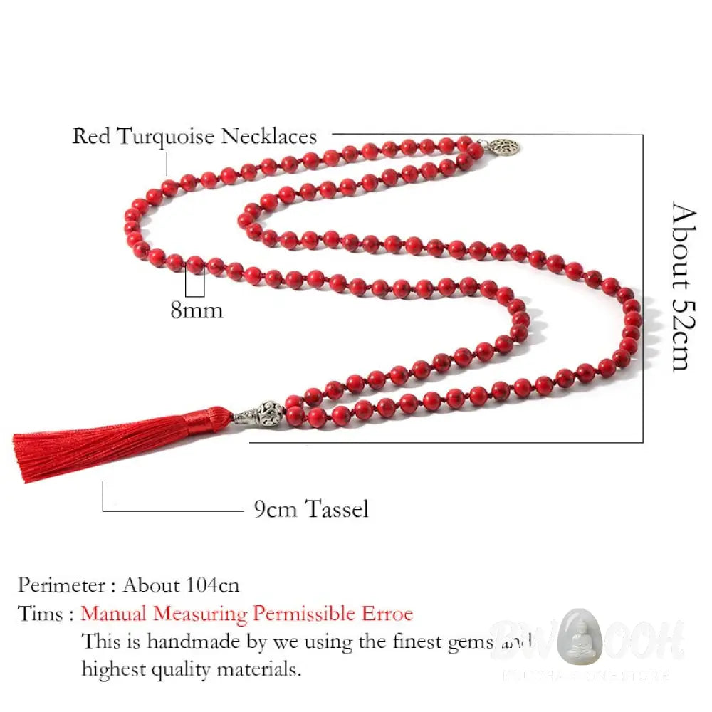 Authentic BWOOOH 108 Mala Beads Prayer Yoga Meditation Necklace resting gracefully for spiritual practice - View 4