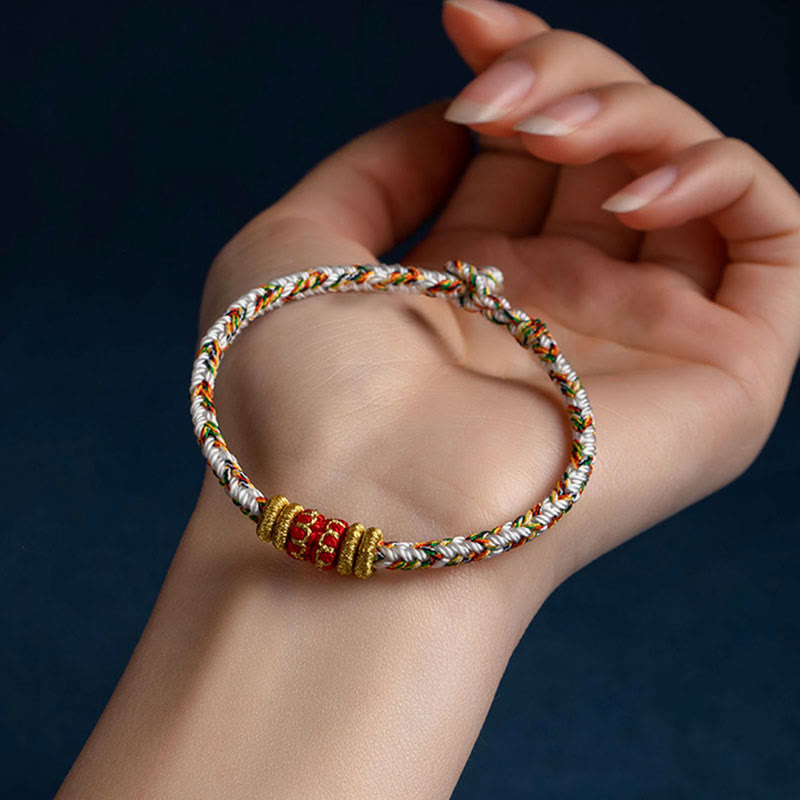 BWOOOH Tibet Handmade Chinese Zodiac Natal Buddha Luck Strength Braided String Bracelet