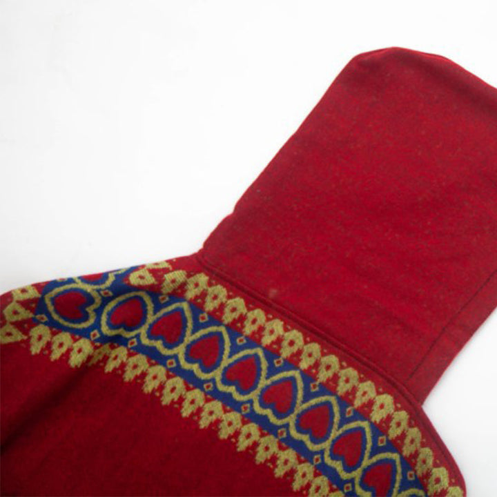 BWOOOH Tibetan Shawl Red Love Heart Tassel Hooded Cloak W