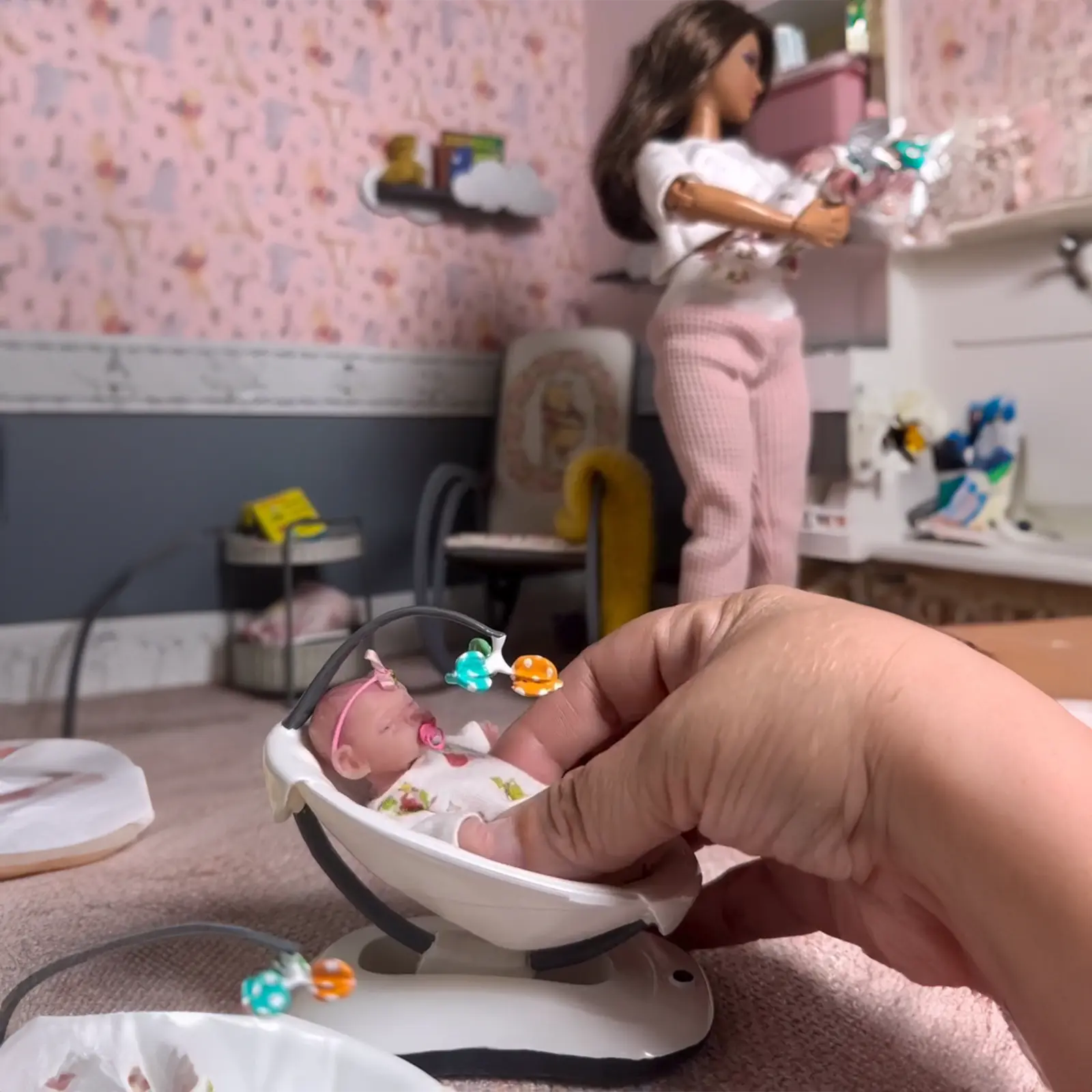 3 Inches Mini Fully Squishy Baby Girl ,Lifelike & Realistic Handmade Soft Silicone Baby Doll