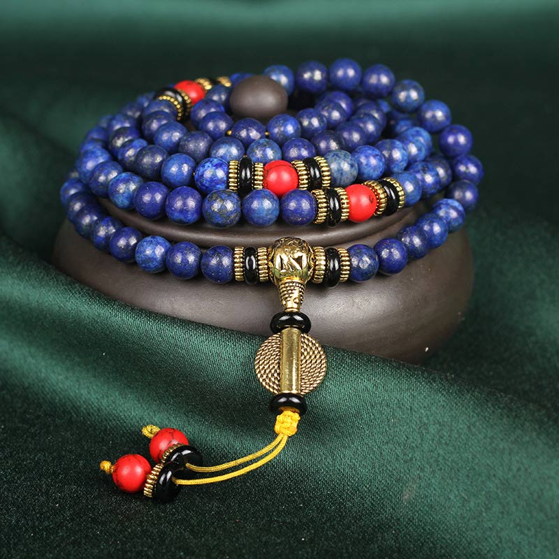 BWOOOH Tibetan Mala Lapis Lazuli Lazurite Positive Bracelet