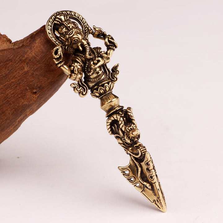 BWOOOH Tibetan Ganesh Ganpati Elephant God of Wealth Dorje Vajra Spiritual Power Necklace Pendant