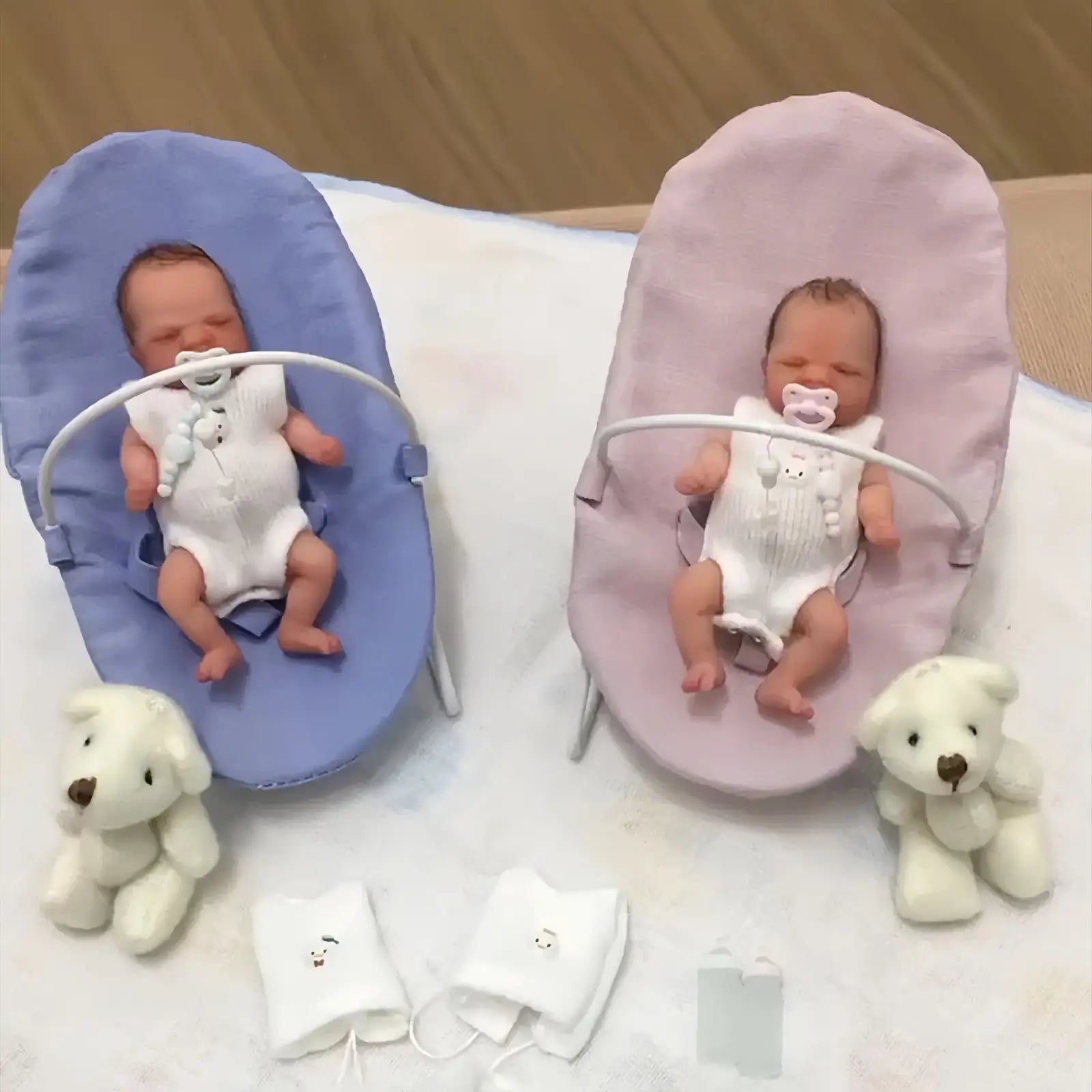 3 Inches Mini Flexible Full Body Platinum Silicone Baby Bendable Reborn Doll Girl