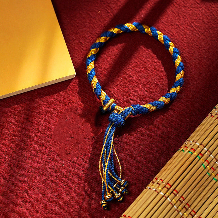 BWOOOH Handmade Tibetan Five God Of Wealth Dragon Scale Rope Luck Braid Bracelet
