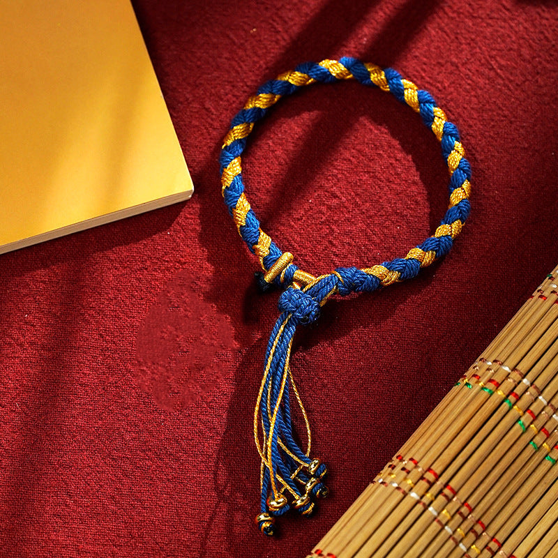 BWOOOH Handmade Tibetan Five God Of Wealth Dragon Scale Rope Luck Braid Bracelet