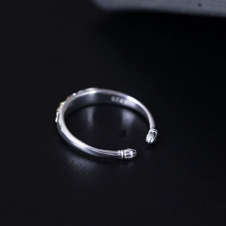 BWOOOH 925 Sterling Silver Lotus Flower New Beginning Ring