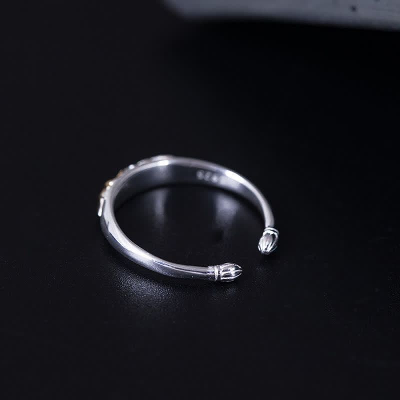 BWOOOH 925 Sterling Silver Lotus Flower New Beginning Ring