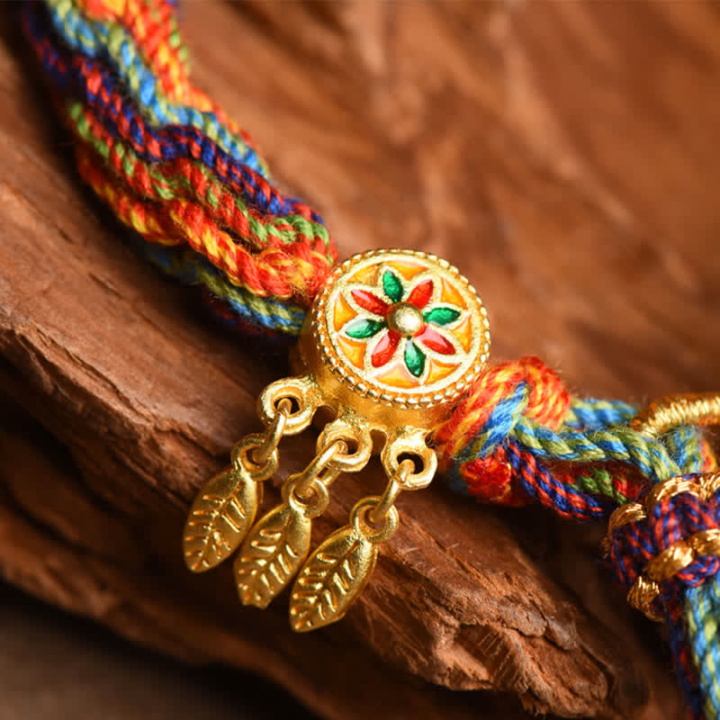 BWOOOH Tibetan Om Mani Padme Hum Dreamcatcher Luck Colorful Reincarnation Knot String Bracelet