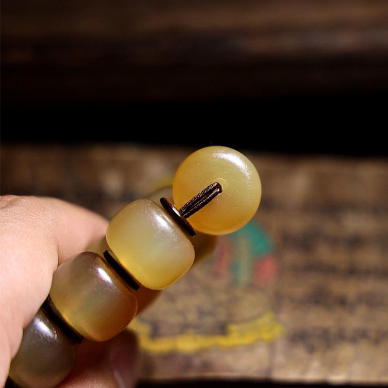 BWOOOH Handmade Tibetan Sheep Horn Om Mani Padme Hum Auspiciousness Bracelet