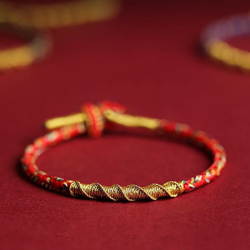 BWOOOH Handmade Chinese Zodiac Natal Buddha Protection Strength Braided String Bracelet