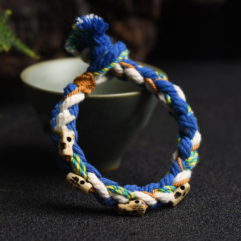 BWOOOH Tibetan Zakiram Goddess of Wealth Bead Engraved Handmade Luck Bracelet | spiritual healing bracelet
