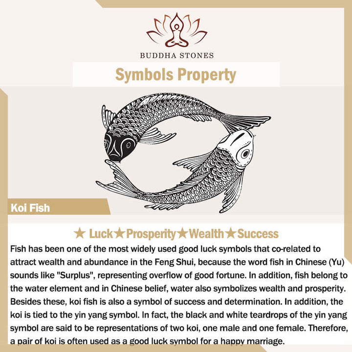 BWOOOH Tibet Koi Fish Wealth Black String Bracelet