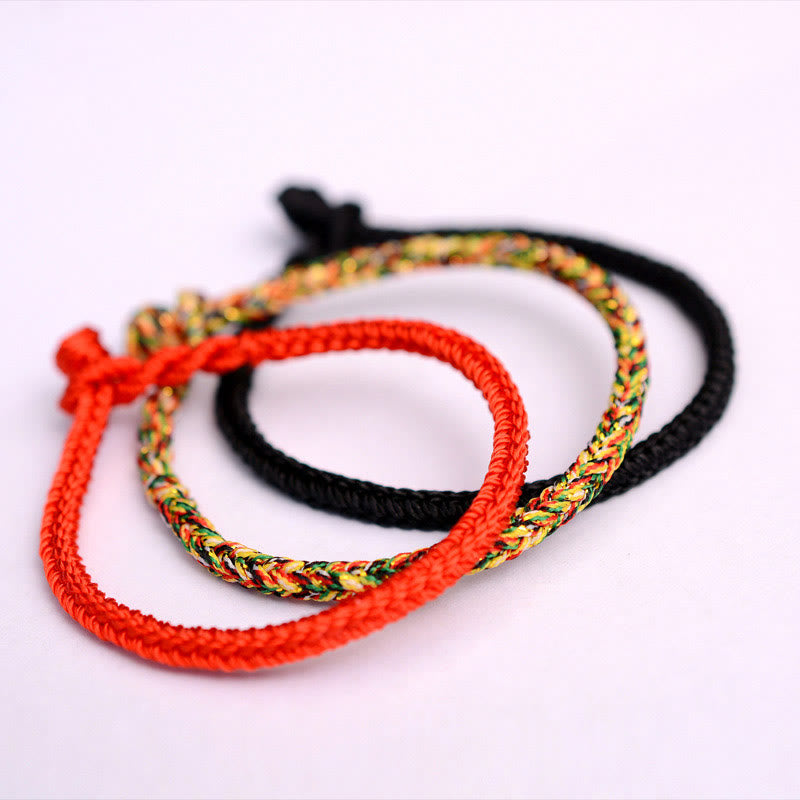 BWOOOH Tibetan Handmade Eight Thread Peace Knot Protection Braided String Bracelet