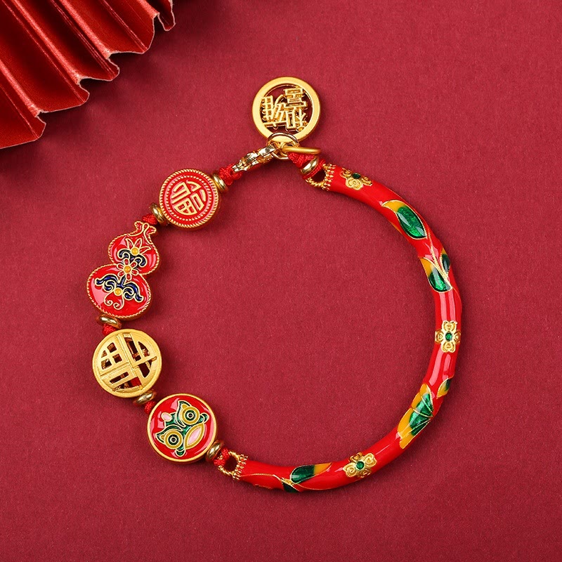 BWOOOH Tibetan Gourd Fortune Happiness Lion Wealth Luck Bracelet
