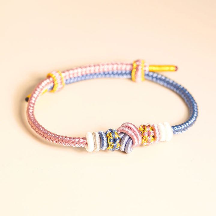 BWOOOH Two-Color Rope Handcrafted Eight Thread Peace Knot Luck Connection Bracelet  -  Thread Tibetan bracelet for spiritual...