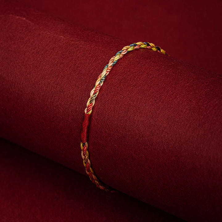 BWOOOH Handmade Five Color Thread Luck Couple Child Adult Bracelet