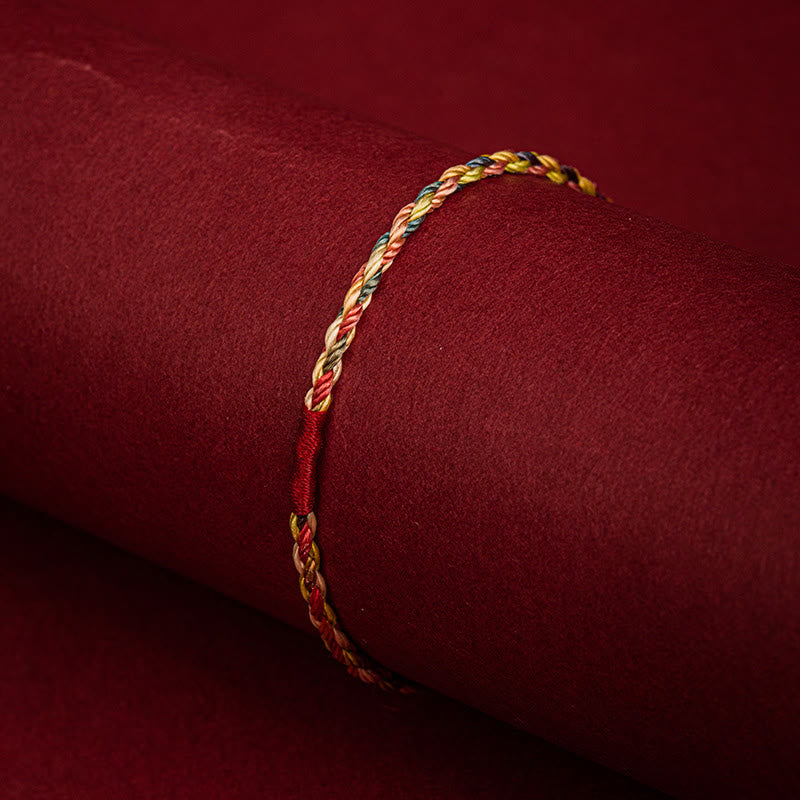 BWOOOH Handmade Five Color Thread Luck Couple Child Adult Bracelet