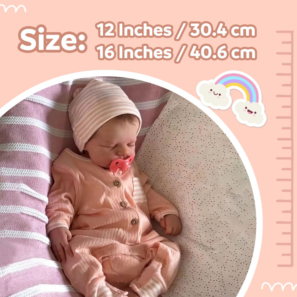 12 & 16 Inches Full Platinum Solid Silicone Newborn Baby Doll Boy and Girl Jacob and Evelyn with Flexible Limbs & Adorable Chubby Face