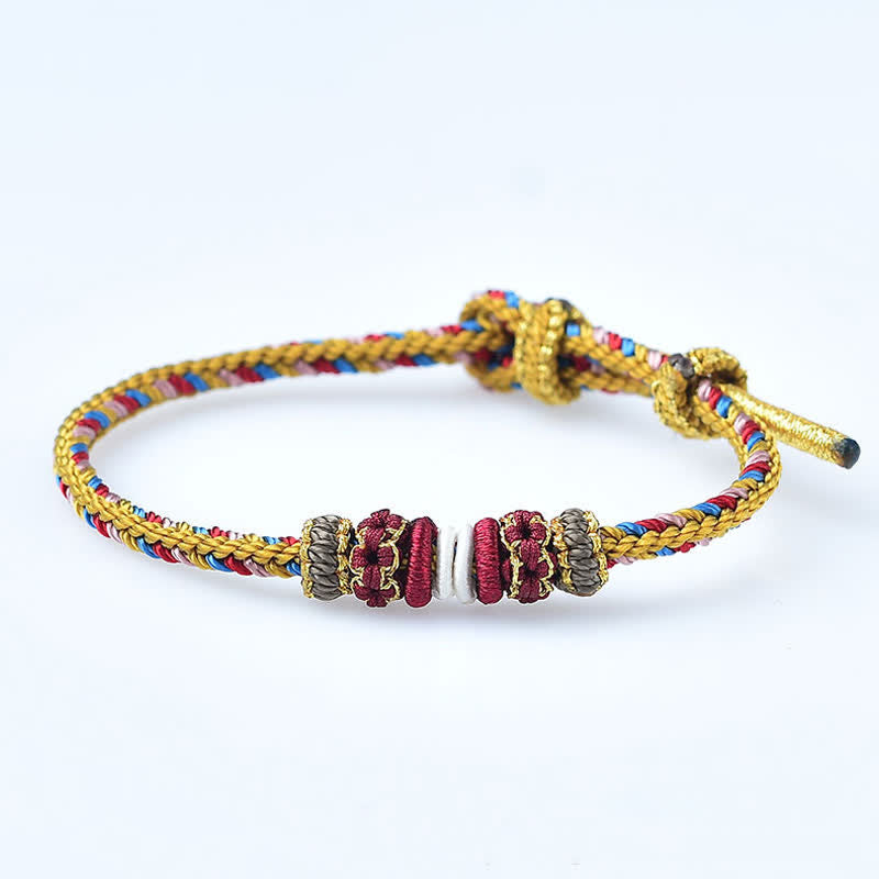 BWOOOH Handmade Dunhuang Color Luck Braid String Bracelet