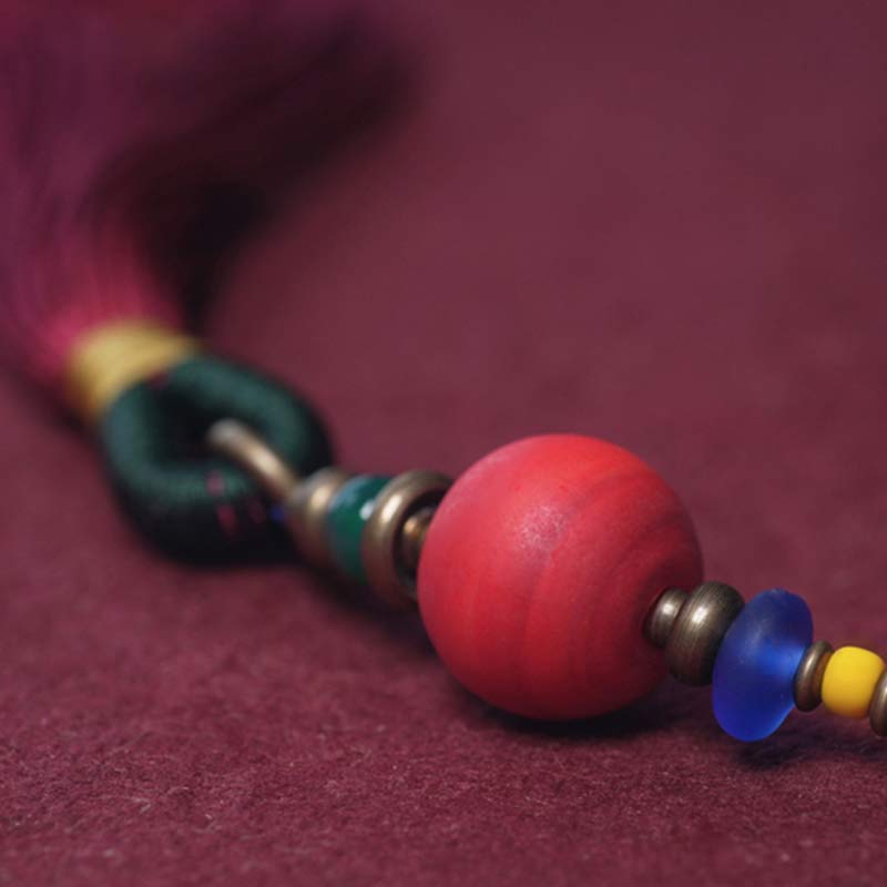 BWOOOH 108 Mala Beads Bodhi Seed Dzi Bead Peace Tassel Bracelet