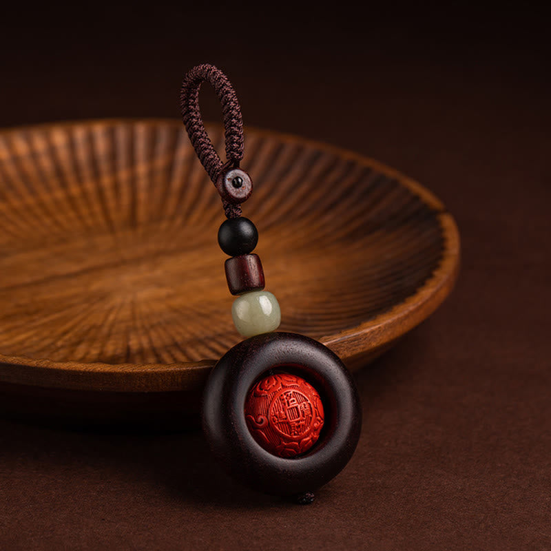 BWOOOH Tibet Om Mani Padme Hum PiXiu Copper Coin Small Leaf Red Sandalwood Cinnabar Pro | PiXiu