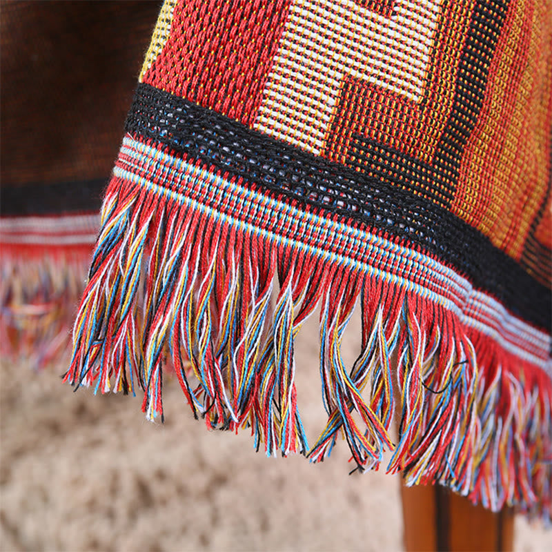 BWOOOH Tibetan Geometric Hand-Dyed Craftsman Blanket