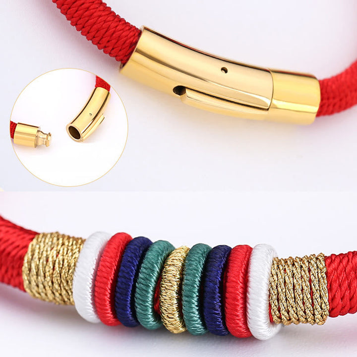 BWOOOH Tibetan Handmade Colorful King Kong Knot Five Elements Luck Braid String Bracele | spiritual healing bracelet