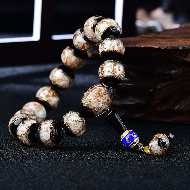 BWOOOH Tibetan Dragon Vein Agate Healing Bracelet  -  Dragon Tibetan bracelet for spiritual healing and mindful living