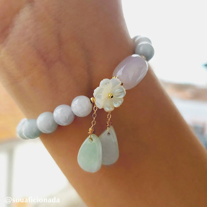 BWOOOH "Hoping for Purity and Peace"Natural White Jade Br