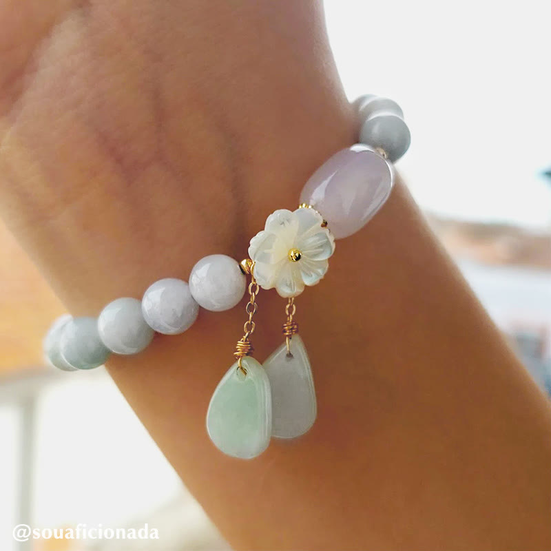 BWOOOH "Hoping for Purity and Peace"Natural White Jade Br