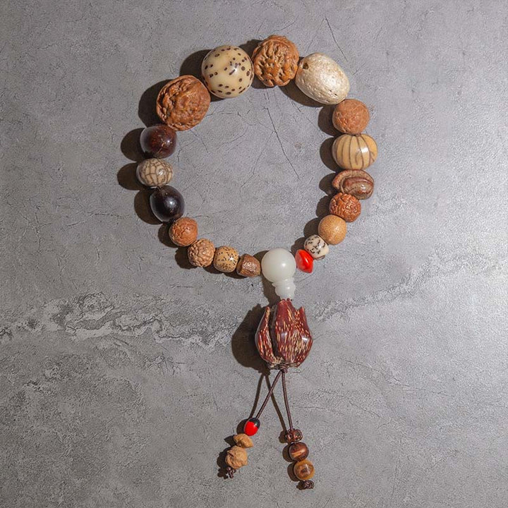 BWOOOH 108 Mala Beads Bodhi Seed Luck Wealth Bracelet Wrist Mala